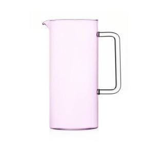 Caraffa in plastica rosa con manico trasparente per servire acqua e bevande, capacità 2L - Product Image 1