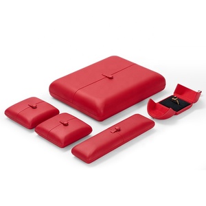 FANXI Customized Red PU Leather <b>Black</b> Microfiber Inside Jewelry <b>Box</b> Ring <b>Box</b> - Product Image 1