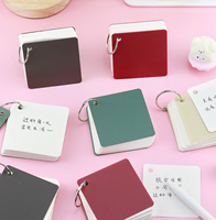 Mini carnet de poche vierge avec porte-clés 2,76x2,76'' – Cartes mémo avec anneau métallique, carnet de croquis en papier, cartes flash, fournitures de bureau