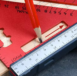 Règle triangulaire métrique en alliage d'aluminium de 7 pouces pour le travail du bois, équerre rapide, rapporteur d'angle, outils de mesure avec bulle - Product Image 3