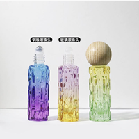Flacons roll-on de luxe en verre cylindriques de 10 ml pour huiles essentielles et parfums, avec bouchon à vis coloré mat, rechargeables, pour sérum de soin de la peau