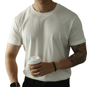 T-shirt 100% anni '50 in cotone suima con ammoniaca in tessuto doppio lato 220gsm 190gsm nero - Product Image 5