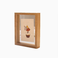 Cadre photo A4 double face en bois, 6 pouces, moderne, transparent, pour calligraphie et peinture DIY, idéal pour l'affichage d'images