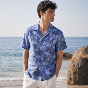 Chemise de resort pour homme en mélange de rayonne, séchage rapide, extensible dans les 4 sens, style tropical hawaïen, fabricant - Product Image 1