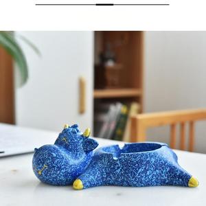 Cendrier moderne et créatif en forme de bouledogue français et d'hippopotame, motif animalier de dessin animé mignon, pour salon, tendance et personnalisé - Product Image 6