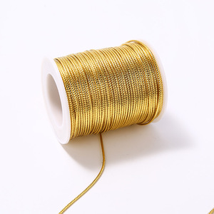 Fil métallique 8 brins de 1 mm |   Fil non élastique or et argent pour emballage cadeau, étiquettes et artisanat |   Fil rond avec paillettes - Product Image 2