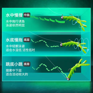 Ikeba Pond Blade 15 Leurre souple bionique flottant pour crevettes, leurre d'eau moyenne pour la pêche au bar - Product Image 1