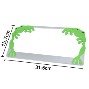 Cadre de plaque d'immatriculation américaine en alliage de zinc triple chromé avec motif grenouille mignon - Product Image 2