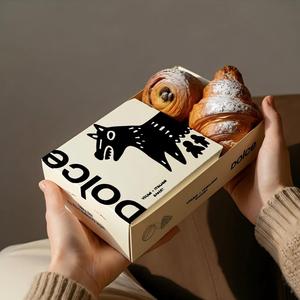 Scatola Personalizzata Stile Ins <span class=keywords><strong>per</strong></span> Asporto, Confezione <span class=keywords><strong>per</strong></span> Dolci, Torte, Ciambelle, Biscotti e Dessert con Manico - Product Image 2