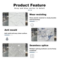 Panneau mural en PVC marbré avec revêtement UV, finition brillante, imperméable, impression à lignes fines, panneau rigide, stock disponible, salle de bain, chambre à coucher, salon
