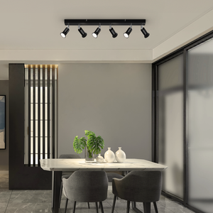 Spot de plafond encastré noir à 6 ampoules <span class=keywords><strong>GU10</strong></span> réglable, directement de l'usine, pour cuisine, salle à manger, éclairage intérieur - Product Image 2