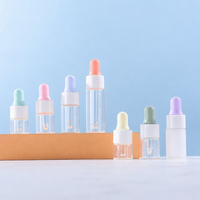 Vente en gros de mini flacons compte-gouttes en verre vides de 1 ml, 2 ml, 3 ml, 5 ml, avec bouchon couleur macaron pastel