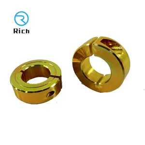 Custom size 1045 shaft collar precision steel shaft clamp collar yellow zinc plated single split axle shaft collar