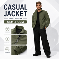 Veste d'hiver décontractée pour homme, écologique, enduite, coupe-vent, couleur unie, col montant et fermeture éclair frontale épaisse