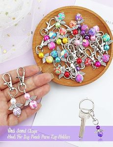 First Communion Birthstone Angel Keychain Bulk Guardian Angel Keyring Wedding Favor Baptism Baby Shower Blessing Gift - Product Image 3