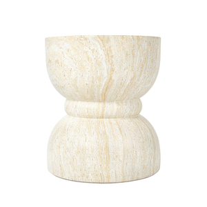 Mesa Auxiliar de Hormigón para Exteriores, Taburete Decorativo Redondeado para Jardín, para Uso en Interiores y Exteriores - Product Image 5