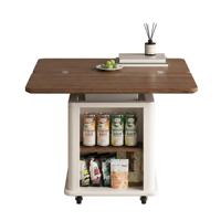 Table basse pliante en bois massif de noyer, chariot de service, table d'appoint de salon, table d'angle mobile, meuble d'appoint de canapé domestique