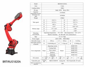 Bras robotisé industriel BRTIRUS1820A Borunte, 1850 mm, capacité de charge 20 kg, 6 axes, moteur PLC automatique, IP54, 0,05 mm, 230 kg, 1 an de garantie - Product Image 3