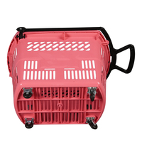 Panier à roulettes de supermarché à double poignée économique en plastique durable à bas prix avec roues