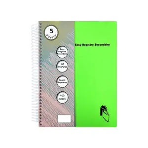 Cuaderno espiral doble cubierta de plástico A4 personalizado con 5 temas personalizados al por mayor