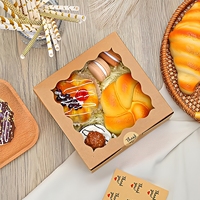 Boîte en papier kraft 2026 avec fenêtre pour pâtisseries, biscuits, bonbons et gâteaux – Emballage alimentaire pour cadeaux de Noël