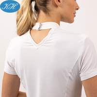 Couche de base équestre pour femmes, design en V personnalisé, respirante, séchage rapide, pour l'été