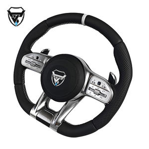 Volant modifié en cuir noir ligne blanche pour Mercedes Benz <span class=keywords><strong>A</strong></span> GLA B GLB C GLC E GLE CLS ZC-809-P69-F - Product Image 6