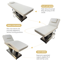 Lit d'extension de cils commercial à 3 moteurs, réglable électriquement, pour spa et salon de beauté