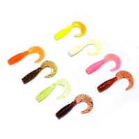 Curly Tail Peche Leurre Leurres de pêche à l'achigan Liquide Plastisol Bait Soft Grub Lure