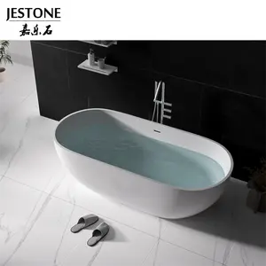 Bañera de superficie sólida independiente de estilo moderno de alta calidad, bañera de baño acrílica de pie para adultos