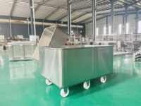 Chariot mobile professionnel en acier inoxydable de 600 L avec couvercle, personnalisé pour diverses usines de transformation