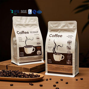 Bolsa de café de fondo plano con cierre de cremallera personalizada, bolsa de papel de aluminio para alimentos, embalaje de granos de café de 250G, 500G, 1Kg - Product Image 2