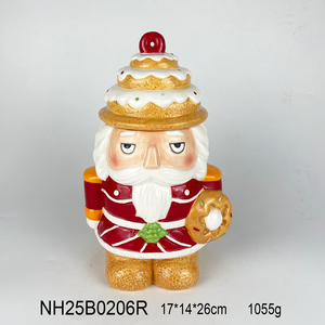 Barattolo per Biscotti a Forma di Pupazzo di Neve con Cono Gelato - Ceramica Dipinta a Mano 3D, Decorazione Invernale Personalizzata per <span class=keywords><strong>Cucina</strong></span> e Festività - Product Image 4