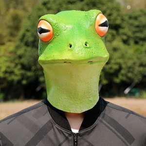 Masque de grenouille en latex, couvre-chef animal, taille unique, accessoires de costume pour Halloween, cosplay, fête - Product Image 2