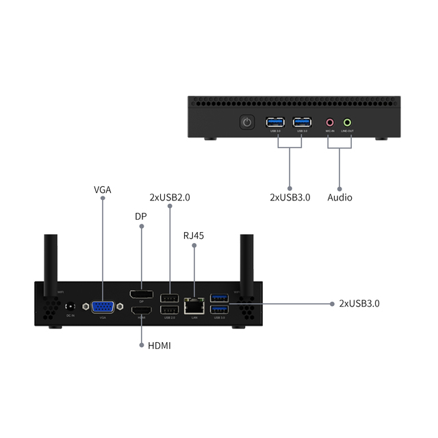 Good Quality Factory Directly DDR4 Thin Client Quad Core Computer Hardware Software Mini Pc