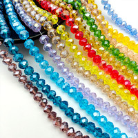 Perles en verre de cristal rondes facettées multicolores AB en gros pour la fabrication de bijoux et les loisirs créatifs