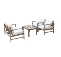 Ensemble de canapés et fauteuils pliants modernes de luxe en bois d'acacia pour l'extérieur, résistant aux intempéries, écologique et durable pour hôtels et villas