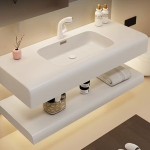 Meuble de salle de bain moderne en bois massif personnalisé George Group avec miroir LED, vasque en céramique et emballage de protection multicouche - Product Image 3