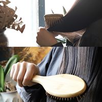 Großhandel Bambus-Haarbürsten-Set mit individuellem Logo – Entwirrbürste für dickes, dünnes, lockiges, nasses und trockenes Haar, Kopfhautmassage, Reise- und Reisegrößen