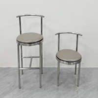 Tabouret de bar moderne, durable et stable en acier inoxydable, chaise confortable avec dossier pour la maison, l'appartement, l'hôtel, la salle à manger, la villa, la réception