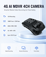 Caméra embarquée 4G AI 4 canaux OEM/ODM avec caméras avant 1080P, arrière 720P, ADAS, DSM, BSD et GPS pour utilisation en flotte