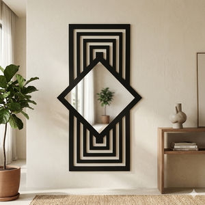 Modern MDF <b>Wall</b> <b>Mirror</b> Decorative Hanging Frame for Living Room Bedroom Bathroom Home Interior <b>Wall</b> Decoration Accent - Product Image 2