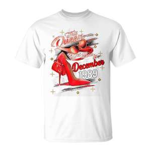 Esta reina nació en diciembre de 1989, camiseta de cumpleaños para mujer - Product Image 1