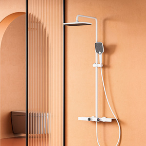 <span class=keywords><strong>SANIPRO</strong></span> Robinet mélangeur chaud et froid à 3 fonctions, système de douche en cascade, ensemble de douche en laiton pour salle de bain avec panneau de rangement en acier inoxydable - Product Image 5