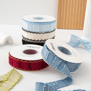 กิ๊บติดผมรูปโบว์ทำมือแบบทำมือริบบิ้นผ้าซาตินลายคลื่นสวยสำหรับเป็นของขวัญตกแต่งวันคริสต์มาสวันเกิด - Product Image 3