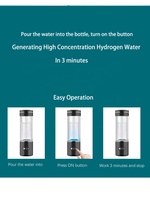 Gobelet à eau en titane platine, bouteille d'eau hydrogénée, générateur d'eau hydrogénée Max 5000Ppb H2, inhalation d'hydrogène portable