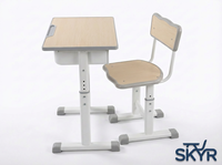 Bureaux et chaises d'étudiant ergonomiques modernes en bois moulé par injection à hauteur réglable, tables et chaises d'étude pour enfants