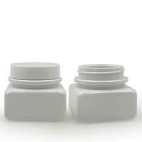 Bouteille en plastique PET carrée blanche personnalisable de 80 ml pour crème pour le visage, crème pour les yeux, crème pour les mains, pommade, masque capillaire, crème pour le corps, produit crème