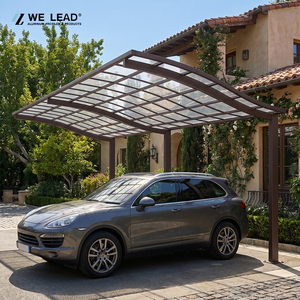 WE LEAD Carport moderne en aluminium avec toit en arche, structure en aluminium thermolaqué, pour un seul véhicule, imperméable, structure extérieure - Product Image 3