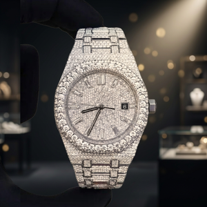 Reloj VVS Moissanite de Alta Calidad con Alarma GPS de 42 mm, Lujoso, Resistente al Agua, Analógico en Árabe, Acero Inoxidable, Movimiento Mecánico Automático, Unisex, Metálico - Product Image 3